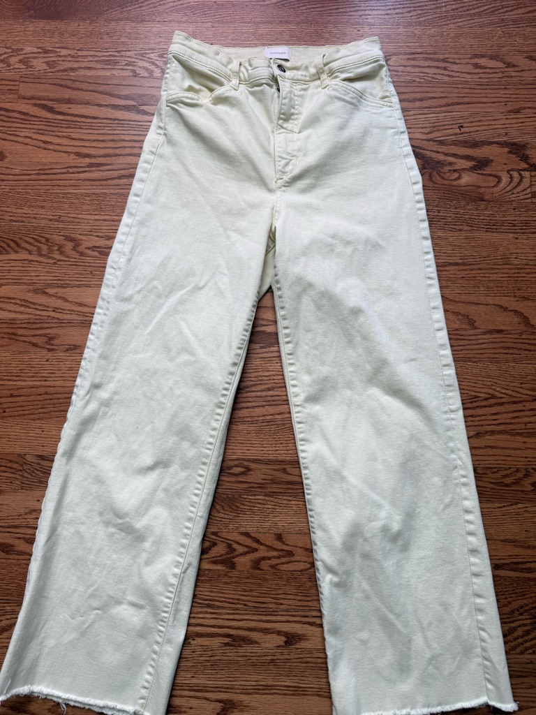 Favorite Daughter Straight Leg Jeans In Pale Yellow